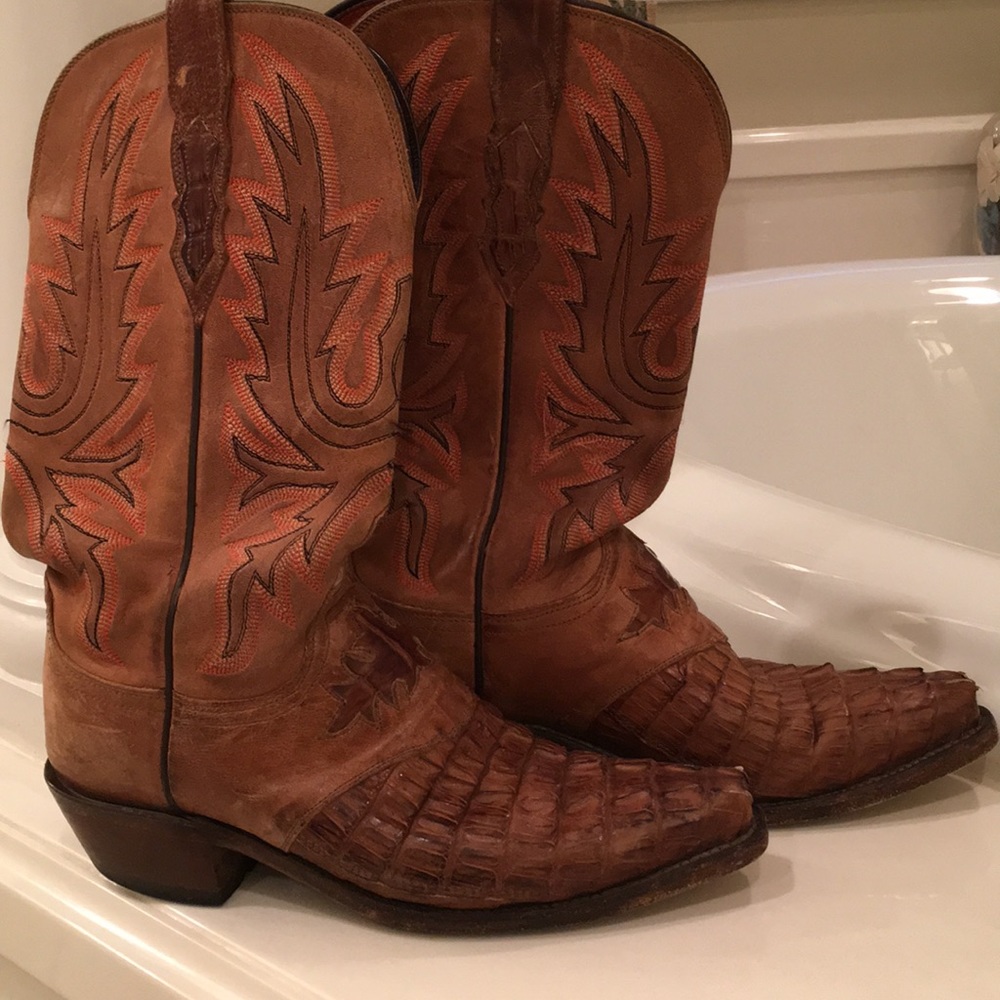 Lucchese real crocodile cowboy boots